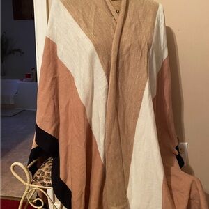 Women's Colorblock Sweater - Tan, White, Black